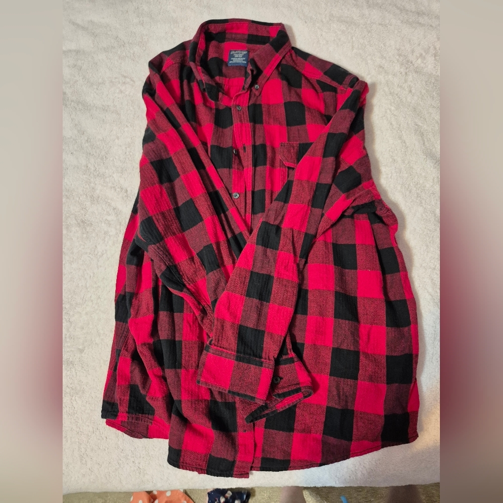 Red and Black Plaid Men's Shirt